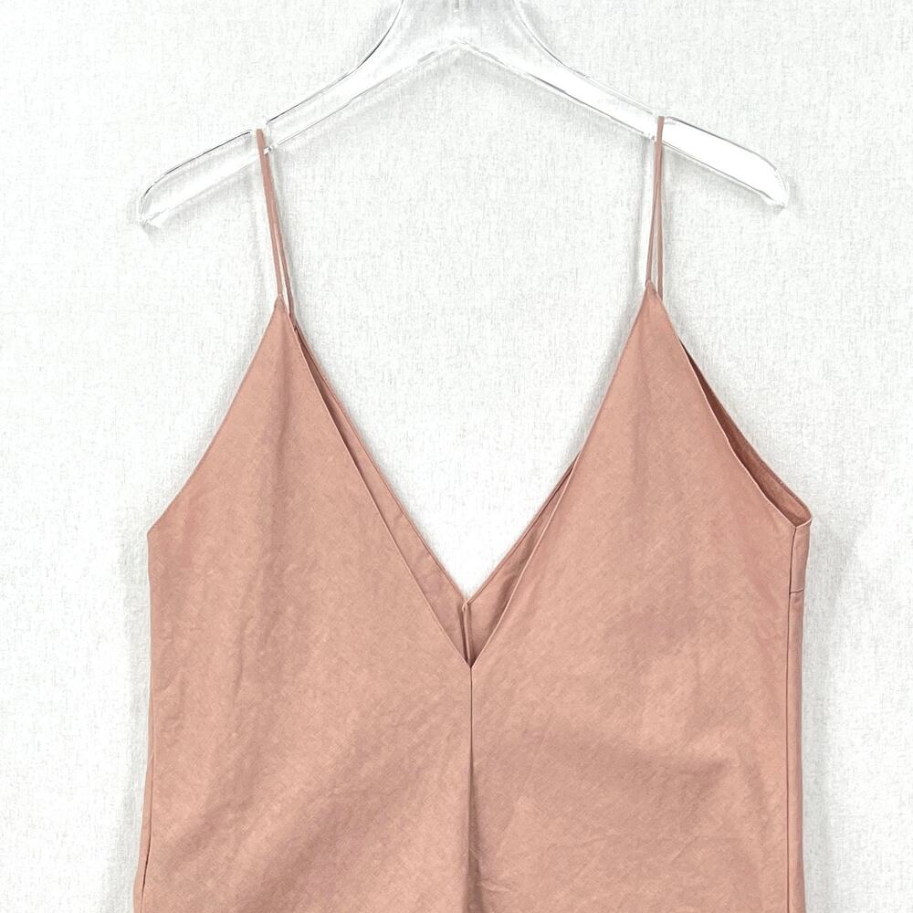 JUAN CARLOS OBANDO Plunging V neck Camisole Women 8 Pink Cotton Strappy Tank Top - Picture 5 of 15